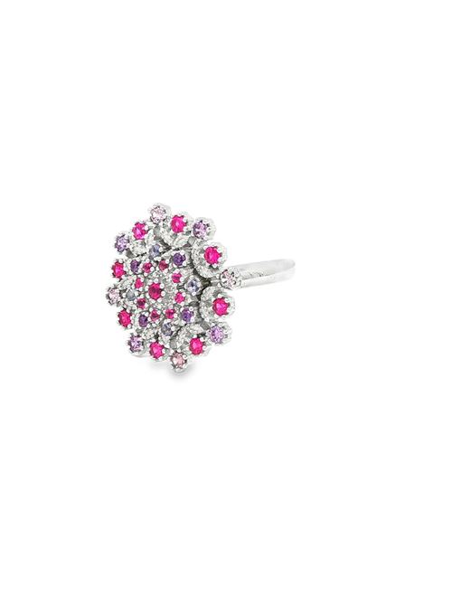 Flake morganite&amatista&fucsia ring GOCCIAZZURRA JEWELS | ANFLAKERODIOFUCSIA
